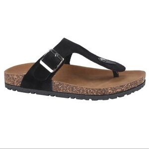 Black Summer T-Strap Sandals